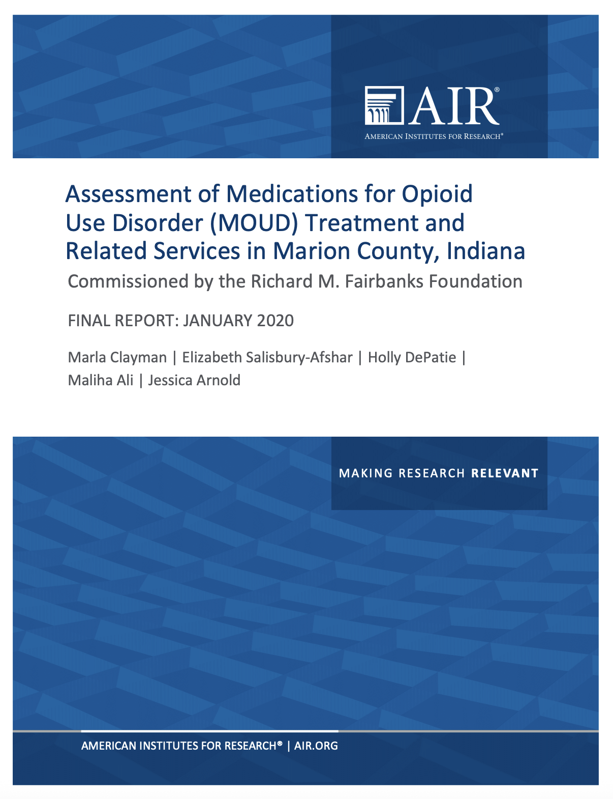 Assessment of Medications for Opioid Use Disorder (MOUD) Treatment and Related Services in Marion County, Indiana