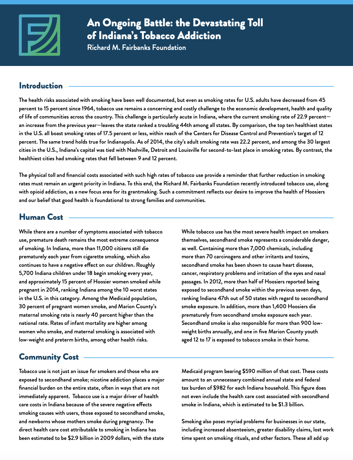 An Ongoing Battle: the Devastating Toll of Indiana’s Tobacco Addiction